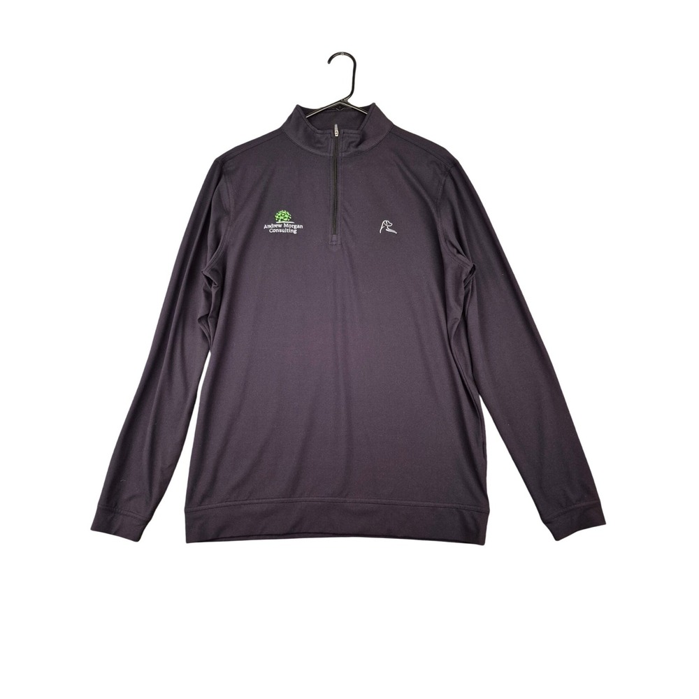Rhoback Mens Black Performance Quarter Zip Pullover Andrew Morgan‎ Consulting M